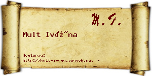 Mult Ivána névjegykártya